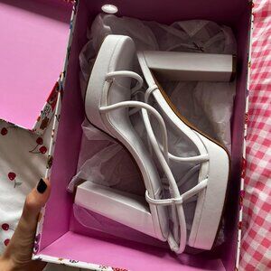Jeffrey Campbell White Strappy Heels